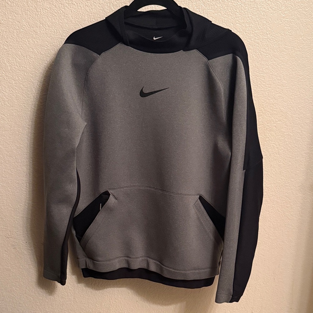 Nike Gray and Black Performance Pullover Hoodie